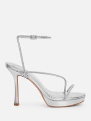 Simmi London Silver Lysette Diamante Heeled Sandals - Image 2 of 4