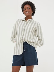 FatFace Tenby Blue Linen Shorts - Image 1 of 4