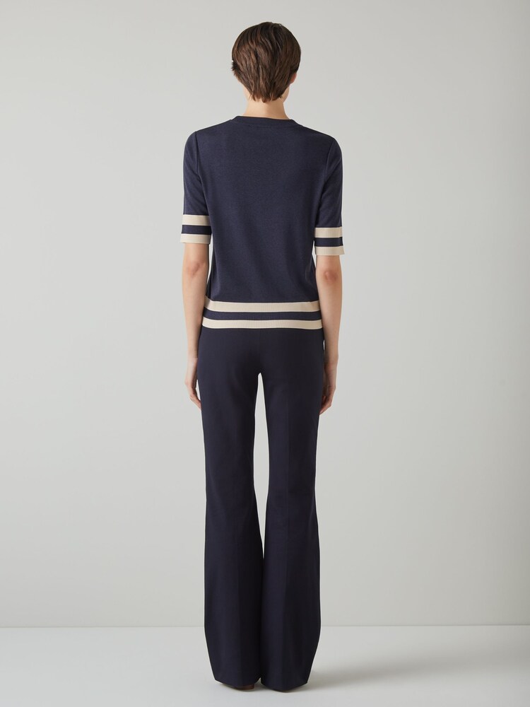 LK Bennett Blue Michi Lyocell Cotton Blend Top - Image 2 of 5