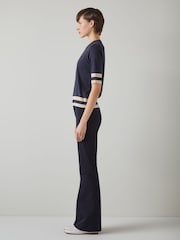 LK Bennett Blue Michi Lyocell Cotton Blend Top - Image 3 of 5