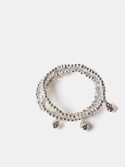 Mint Velvet Silver Tone Friendship Bracelet Set - Image 1 of 3