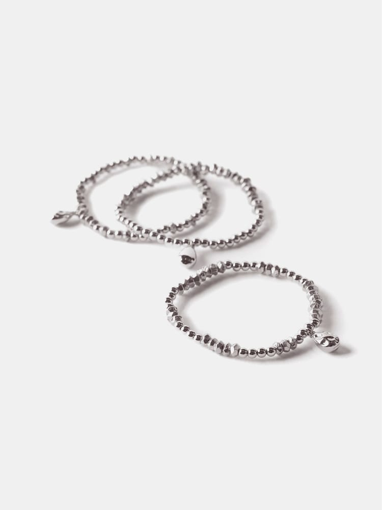 Mint Velvet Silver Tone Friendship Bracelet Set - Image 2 of 3