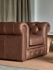 Halo Brown Gainsborough Leather Chair - Image 1 of 11
