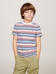 Tommy Hilfiger Corporate 100% Cotton Stripe T-Shirt - صورة 1 من 6