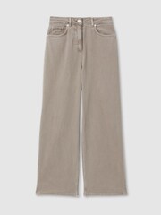 Neutrale Farbe - Reiss – Layla – Stückgefärbte Jeans im Relaxed Fit mit weitem Bein - Bild 2 von 6