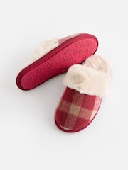 Berry Red Check Mule Slippers - Image 6 of 8