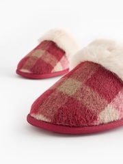 Berry Red Check Mule Slippers - Image 8 of 8