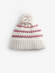 Pink Baby Pom Hat (0mths-2yrs) - Image 1 of 3