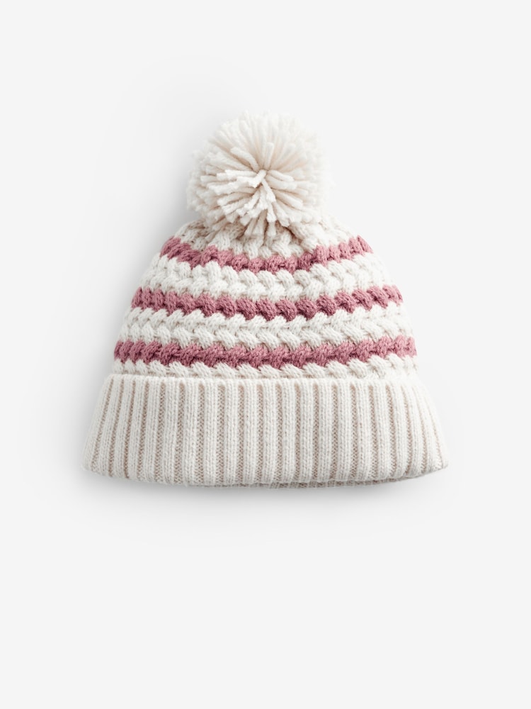 Pink Baby Pom Hat (0mths-2yrs) - Image 1 of 3