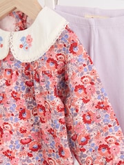 Красный с цветочным узором - Комплект из трикотажа с воротником и леггинсов Cath Kidston младенец - Image 10 of 14