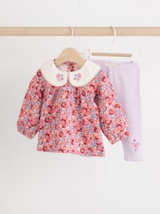 Красный с цветочным узором - Комплект из трикотажа с воротником и леггинсов Cath Kidston младенец - Image 4 of 14
