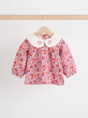 Красный с цветочным узором - Комплект из трикотажа с воротником и леггинсов Cath Kidston младенец - Image 6 of 14