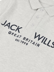 Jack Wills Grey Boys Pique 100% Cotton Polo Shirt - Image 7 of 7