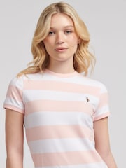 U.S. Polo Assn. Pink Womens Striped T-Shirt Dress - Image 2 of 7