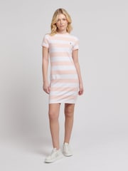 U.S. Polo Assn. Pink Womens Striped T-Shirt Dress - Image 3 of 7