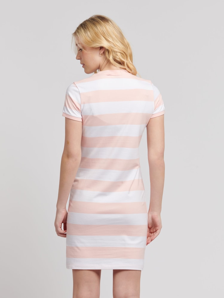 U.S. Polo Assn. Pink Womens Striped T-Shirt Dress - Image 4 of 7