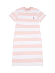 U.S. Polo Assn. Pink Womens Striped T-Shirt Dress - Image 5 of 7
