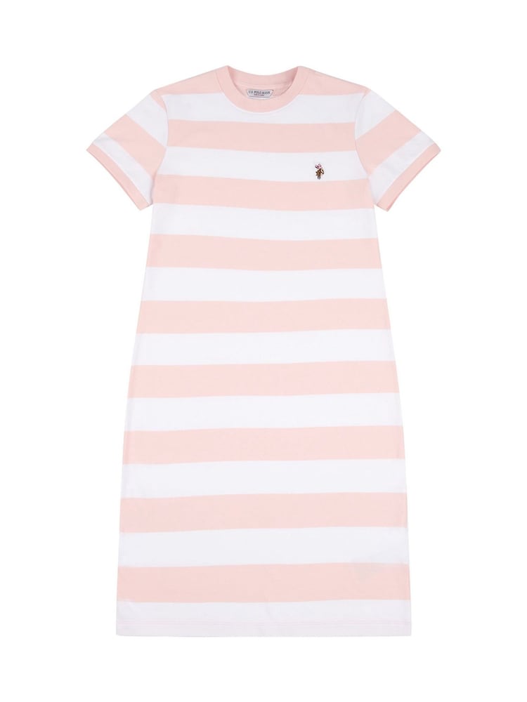 U.S. Polo Assn. Pink Womens Striped T-Shirt Dress - Image 5 of 7