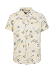 Mountain Warehouse Green 100% Cotton Tropical Printed Mens Short Sleeved Shirt - Image 1 of 5