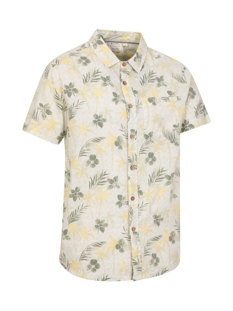 Mountain Warehouse Green 100% Cotton Tropical Printed Mens Short Sleeved Shirt - Image 2 of 5