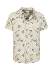 Mountain Warehouse Green 100% Cotton Tropical Printed Mens Short Sleeved Shirt - Image 5 of 5