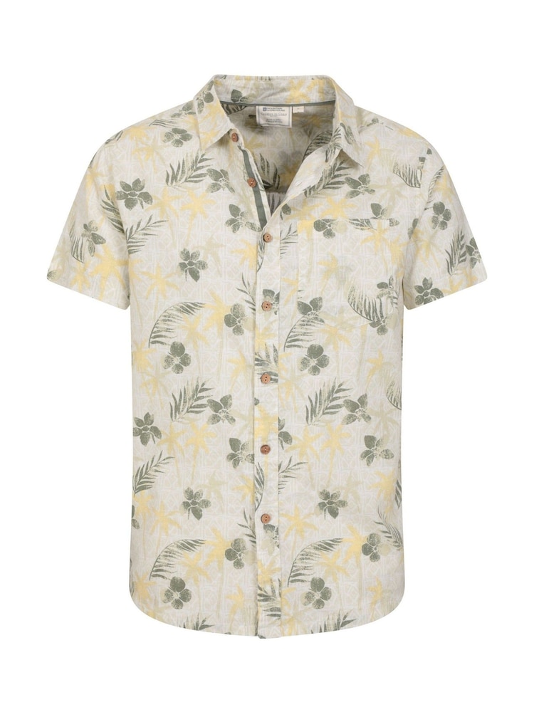 Mountain Warehouse Green 100% Cotton Tropical Printed Mens Short Sleeved Shirt - Image 5 of 5