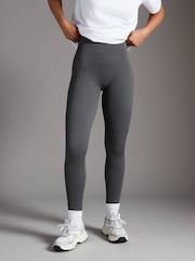 Grey/Ecru Ribbed High Waist Leggings 2 Pack - Image 3 of 8