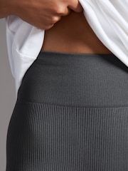 Grey/Ecru Ribbed High Waist Leggings 2 Pack - Image 5 of 8