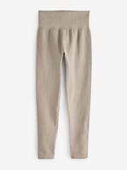 Grey/Ecru Ribbed High Waist Leggings 2 Pack - Image 7 of 8
