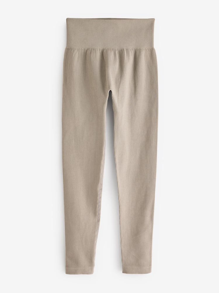 Gris/Ecru - Taille haute Leggings 2 Pack - Image 7 of 8