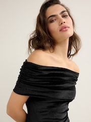 Black Bardot Velvet Maxi Dress - Image 3 of 5