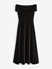 Black Bardot Velvet Maxi Dress - Image 4 of 5