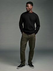 Black Relaxed Fit Long Sleeve Heavyweight 100% Cotton T-Shirt - Image 3 of 7