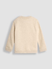 JoJo Maman Bébé Natural Reindeer Appliqué Sweatshirt - Image 4 of 5