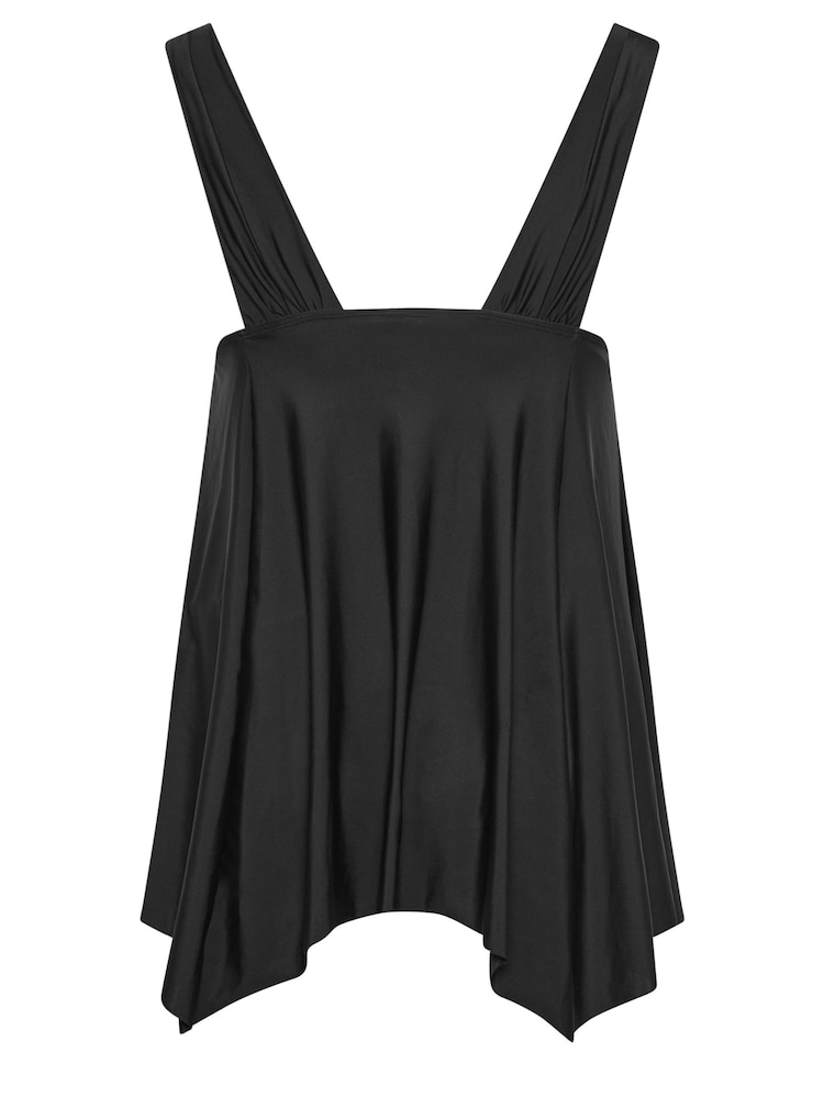 Yours Curve Black Knotted Strap Hanky Hem Swim Dress - Image 6 of 6 Yours Curve Black Knotted Strap Hanky Hem Swim Dress - Image 6 of 6