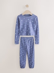 Blue Pointelle Floral 100% Cotton Pyjamas - Image 1 of 3