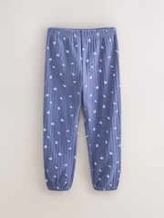 Blue Pointelle Floral 100% Cotton Pyjamas - Image 3 of 3