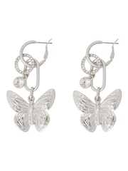 Bibi Bijoux Silver Tone Serene Wings Interchangeable Hoop Earrings - Image 1 of 4