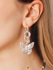 Bibi Bijoux Silver Tone Serene Wings Interchangeable Hoop Earrings - Image 3 of 4