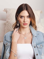 Bibi Bijoux Silver Tone Serene Wings Interchangeable Hoop Earrings - Image 4 of 4