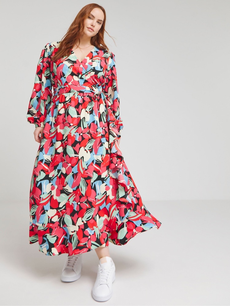 Simply Be Black Wrap Dress - Image 1 of 4