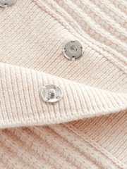 Белый/светло-бежевый - Воротник Button Up без рукава Вязаная куртка - Image 7 of 7