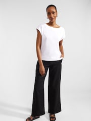 Hobbs Black Lynn Linen 100% Cotton Trousers - Image 1 of 4