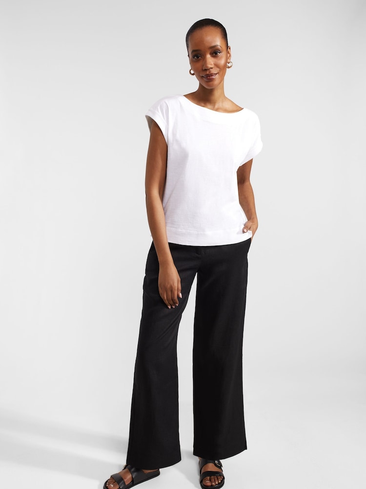 Hobbs Black Lynn Linen 100% Cotton Trousers - Image 1 of 4