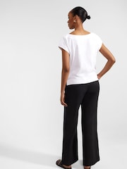 Hobbs Black Lynn Linen 100% Cotton Trousers - Image 2 of 4
