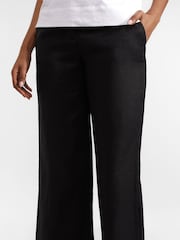 Hobbs Black Lynn Linen 100% Cotton Trousers - Image 3 of 4