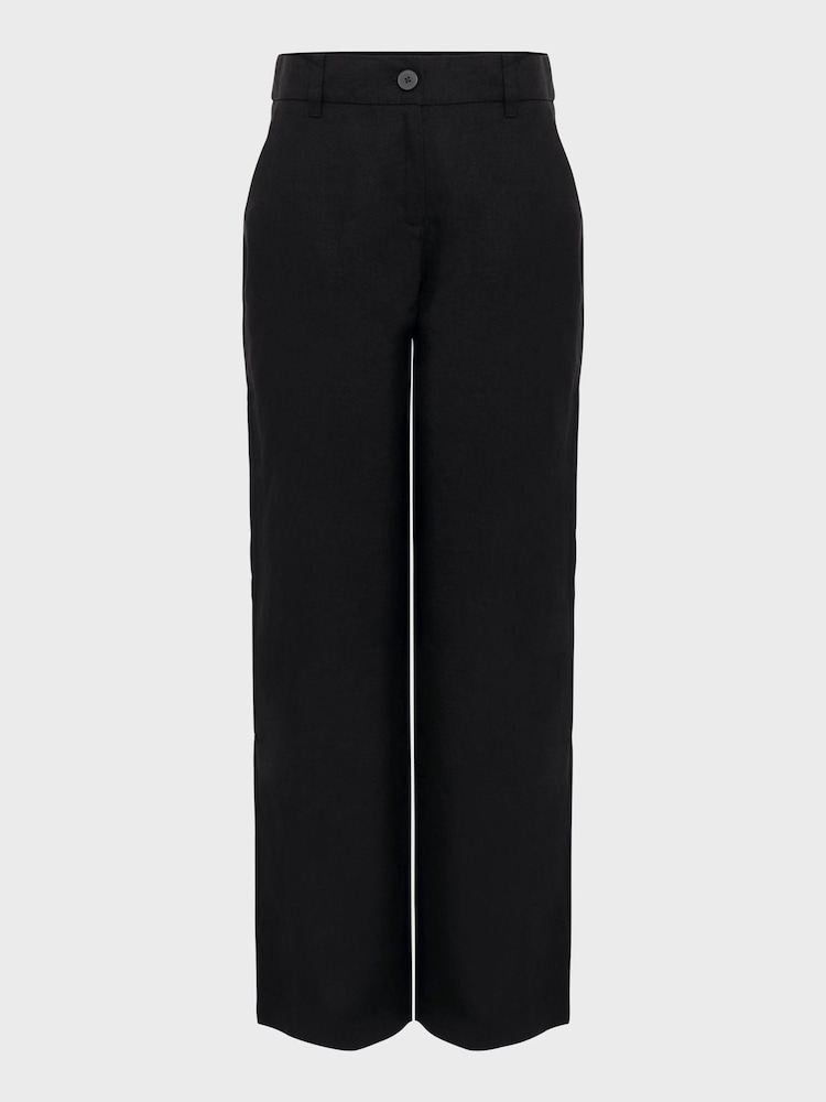 Hobbs Black Lynn Linen 100% Cotton Trousers - Image 4 of 4