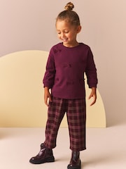 Purple 100% Cotton Long Sleeve Appliqué Bow Top (3mths-7yrs) - Image 2 of 8
