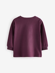 Purple 100% Cotton Long Sleeve Appliqué Bow Top (3mths-7yrs) - Image 5 of 8