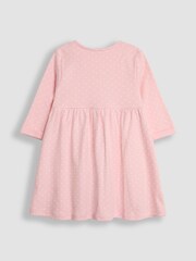 JoJo Maman Bébé Pink Mouse Appliqué Button Front Dress - Image 2 of 3